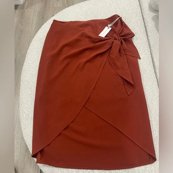 Chic Asymmetrical Rust Skirt - Picture 1 of 2